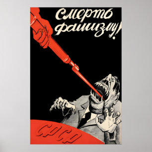 Poster Cartaz de Propaganda Soviética da Segunda Guerra M