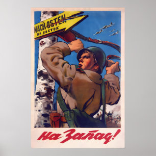 Poster Cartaz de Propaganda Soviética Exército Vermelho P