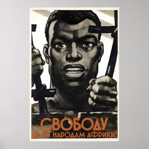 Poster Cartaz de Propaganda Soviética Liberdade para o po