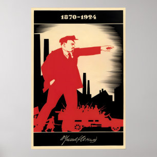 Poster Cartaz de Propaganda Soviética Memorial Lenin - CC