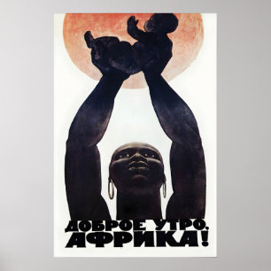 Poster Cartaz de Propaganda Soviético Bom dia, Muro da Áf