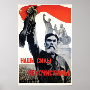 Poster Cartaz de Propaganda Soviético Nossas forças são i
