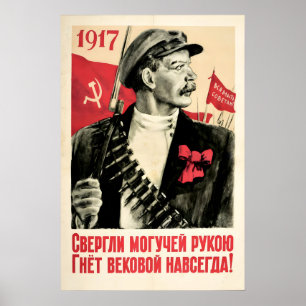 Poster Cartaz de Propaganda Soviético Todo o Poder aos