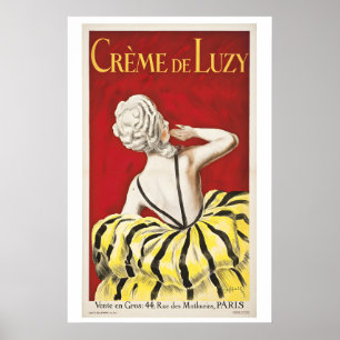 Poster Cartaz de propaganda vintage da Creme De Luzy Fran
