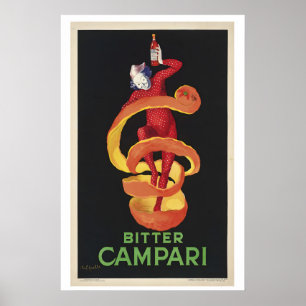Poster Cartaz de propaganda vintage de Campari Amargo por