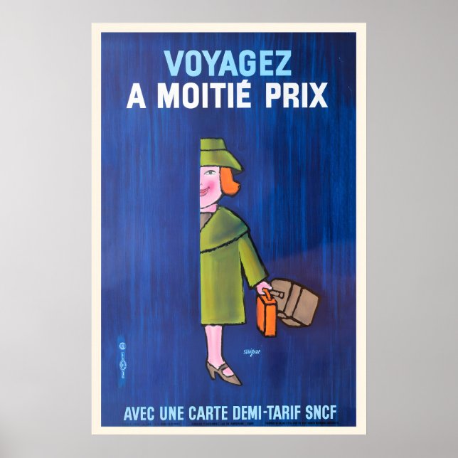 Poster Cartaz de propaganda vintage de viagem de trem (Frente)