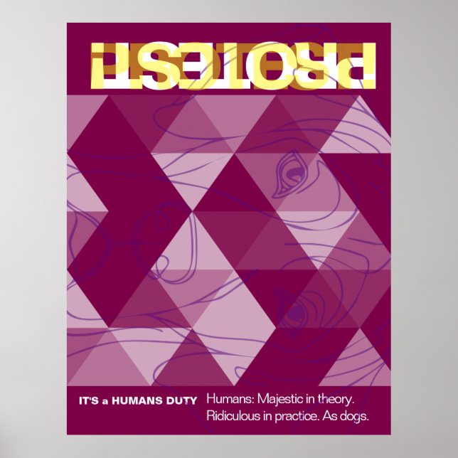 Poster Cartaz de Protesto do Great Dane (Frente)