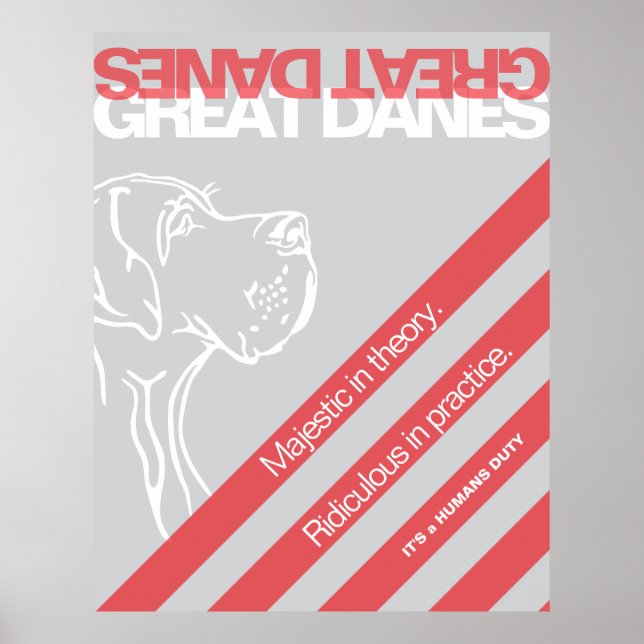Poster Cartaz de Protesto do Great Dane (Frente)