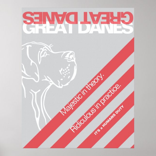 Poster Cartaz de Protesto do Great Dane (Frente)