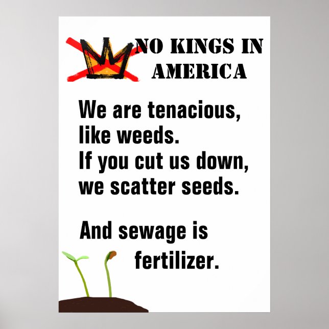 Poster cartaz de protesto No Kings - Somos como ervas dan (Frente)