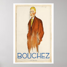 Cartaz de publicidade vintage de moda masculina Bo