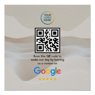 Pôster Cartaz de QR Code de Avaliação do Google Sinaliz
