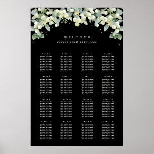 Poster Cartaz de Quadro de Assentos de 24x36" 16 Mesas pa