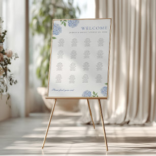 Poster Cartaz de Quadro de Assentos XL de Hortênsia Azul