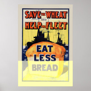 Poster Cartaz de Racionamento da Primeira Guerra Mundial 