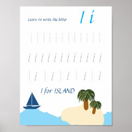 Poster Cartaz de Rastreamento da Letra I para Crianças