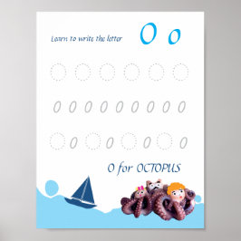 Poster Cartaz de Rastreamento da Letra O para Crianças