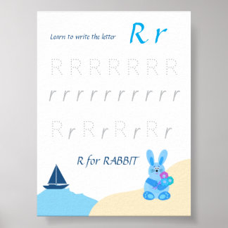 Poster Cartaz de Rastreio da Letra R para Crianças