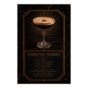 Pôster Cartaz de Receita de Espresso Martini Arte de Ba