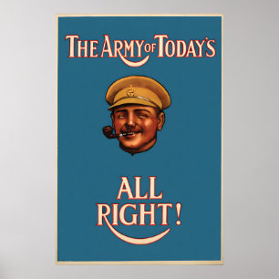 Poster Cartaz de Recrutamento Britânico de 1919 Propagand