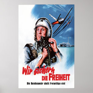 Poster Cartaz de Recrutamento da Força Aérea dos anos 196