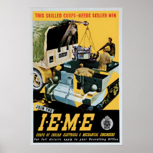 Poster Cartaz de Recrutamento da Índia na II Guerra Mundi