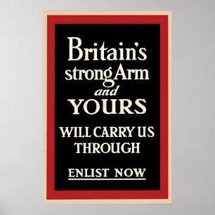 Poster Cartaz de Recrutamento da Segunda Guerra Mundial O