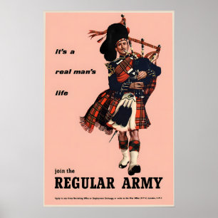 Poster Cartaz de Recrutamento do Exército Britânico Junte