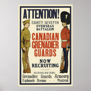 Poster Cartaz de Recrutamento dos Guardas Granadeiros Can