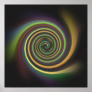 Poster Cartaz de Redemoinho Multicolorido Abstrato