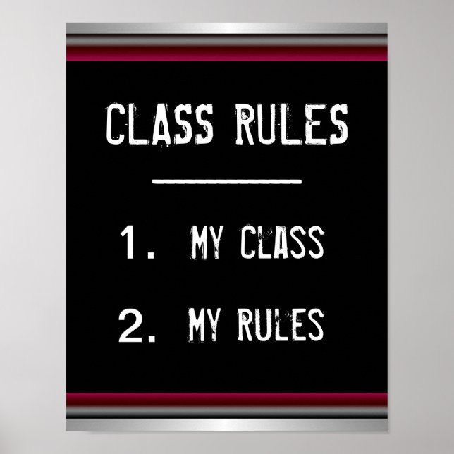 Poster Cartaz de Regras de Classe Engraçado (Frente)