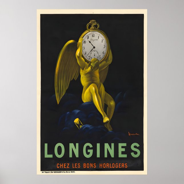 Poster Cartaz de Relógio Longines - Cartaz de Cappiello (Frente)