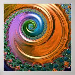 Poster Cartaz de Remoinho de Mandelbrot Laranja