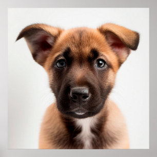 Poster Cartaz de retrato de cachorro filhote de Malinois 