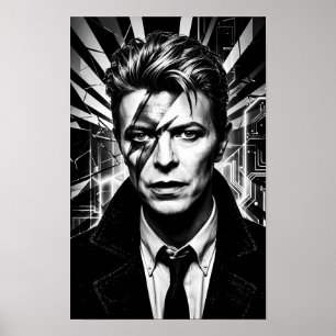Poster Cartaz de Retrato de Relâmpago de Glam Rock Elétri