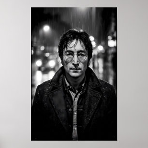 Poster Cartaz de retrato noir da solidão urbana iluminada