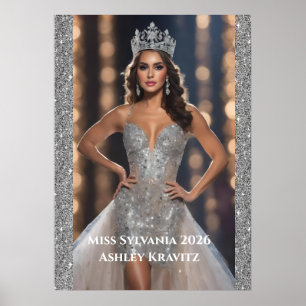 Poster Cartaz de Retrato Pessoal Brilho da Miss Concurso