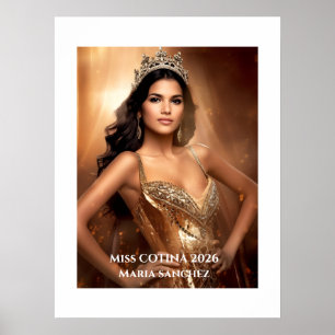 Poster Cartaz de Retrato Pessoal da Miss Concurso