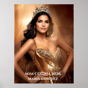 Poster Cartaz de Retrato Pessoal da Miss Concurso