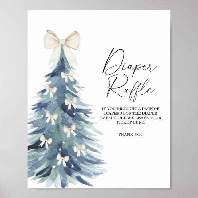 Poster cartaz de rifa de fralda de árvore de Natal (Frente)