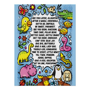 Pôster Cartaz de Rima Até Logo Aligator – Animal Fofo