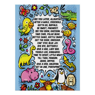 Pôster Cartaz de Rima Até Logo Aligator – Animal Fofo