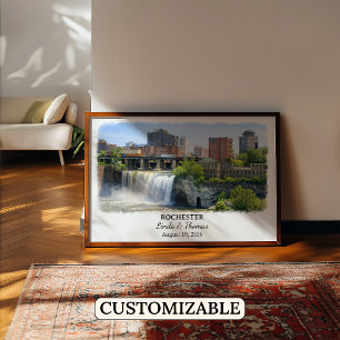 Poster Cartaz de Rochester Nova York, Aquarela, Personali