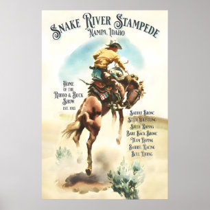 Poster Cartaz de Rodeio Antigo Snake River Stampede, Ocid