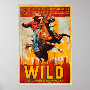 Poster Cartaz de Rodeio do Velho Oeste 101 Ranch, Texas -
