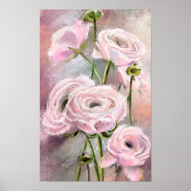 Poster Cartaz de Rosas Cor-de-Rosa (Frente)