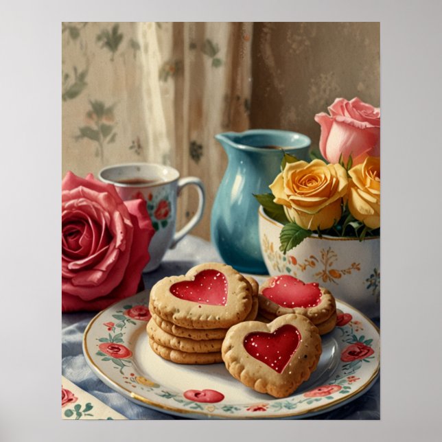 Poster cartaz de rosas vintage (Frente)