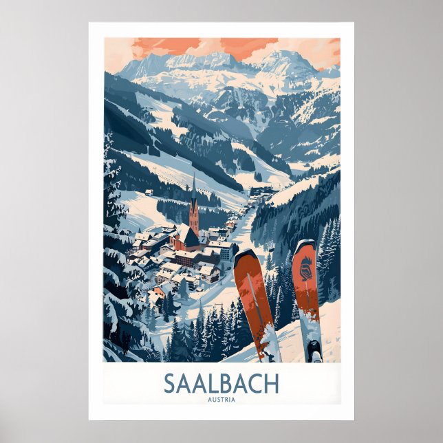 Poster Cartaz de Saalbach Áustria 1 (Frente)