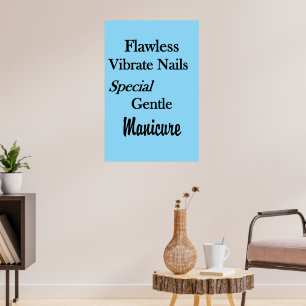 Poster Cartaz de Salão Barbearia Unhas Impecáveis Manicur