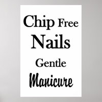 Cartaz de Salão de Cabeleireiro Manicure Unhas sem